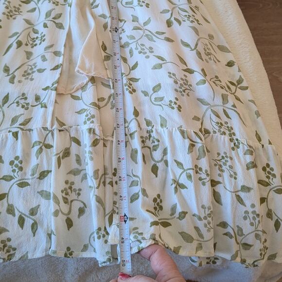 Reformation Meadow White Floral Print High Slit Smocked Midi Dress , size 3X - Picture 8 of 10